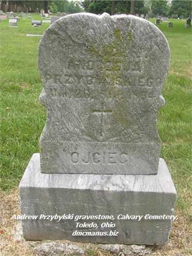 Andrew Przybylski Gravestone, Calvary Cemetery, Toledo