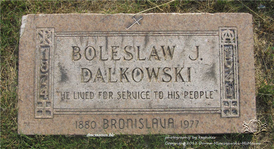Boleslaw Dalkowski grave, Calvary Cemetery, Toledo