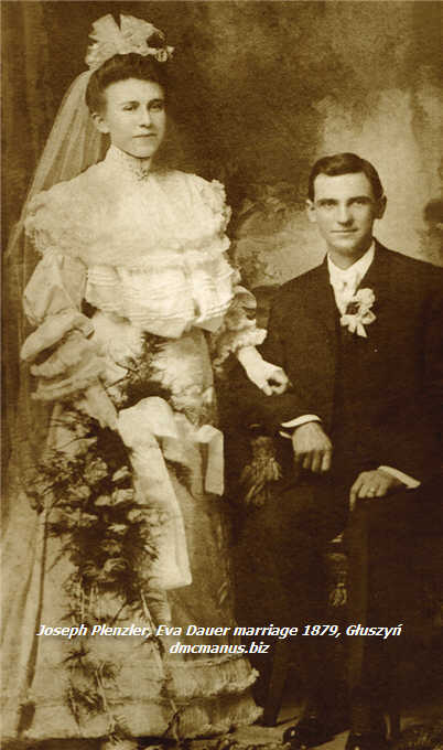 Joseph Plenzler Eva Dauer marriage 1879