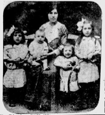 Helen Podlas Lewandowski and Children in Poland, Photo Courtesy of the Toledo News Bee 17 May 1917