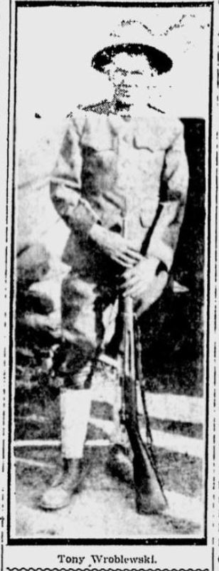 Tony Wroblewski, portrait taken prior after enlistment 1917